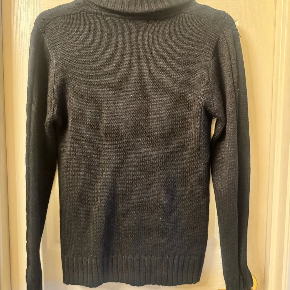 Men's True Rock Black Cable Knit Cardigan Sweater - Picture 2 of 2